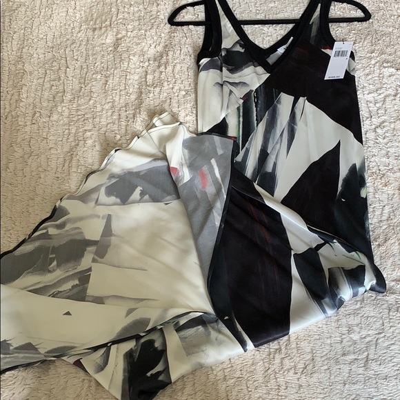 DKNY DOUBLE TRIM V WOOL SLIP DRESS - Picture 5 of 8